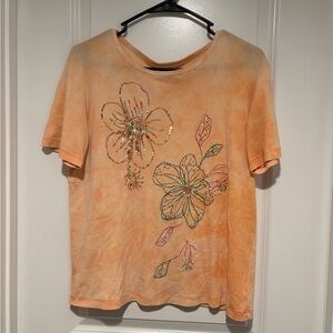 Vintage Orange Floral Women's Top